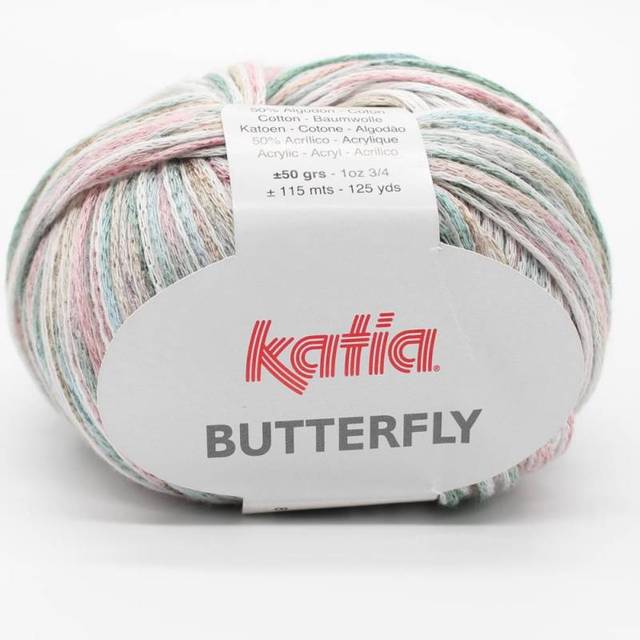 KATIA BUTTERFLY - NEW Lanas Katia Butterfly ball of multicolored